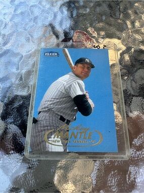 Fleer Tradition Mickey Mantle Baseball Card with Blue Field
